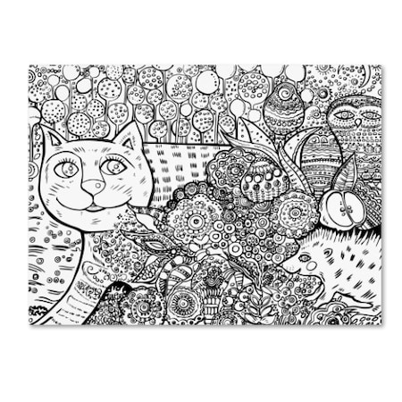 Oxana Ziaka 'Indigo Cat 2' Canvas Art,35x47